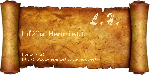 Löw Henriett névjegykártya